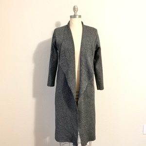 ZARA KNIT L/S Open Front Long Trench Coat